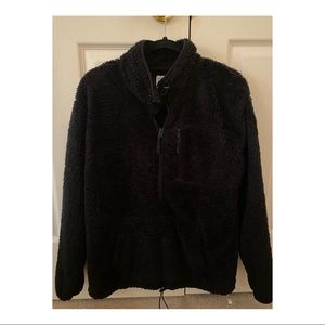 PINK Black Fluffy Sweater